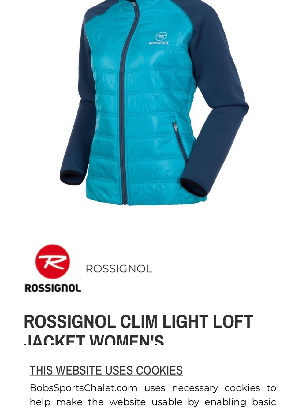 Rossignol Teal and Navy Lightweight Puffer Jacket